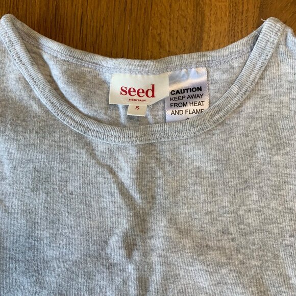 SEED HERITAGE Bunny Pajamas Girls 5 5T Grey Pink Rabbit Tail Fluffy Easter PJs - Picture 8 of 11